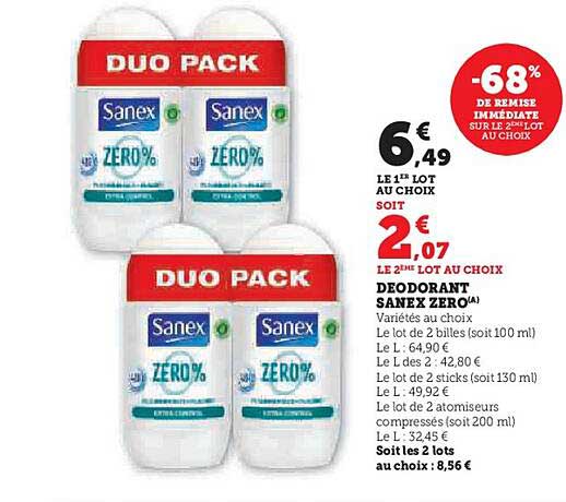 DÉODORANT SANEX ZERO%