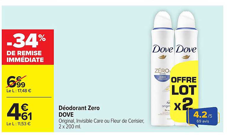 Déodorant Zero DOVE