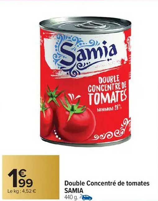 Double Concentré de tomates SAMIA