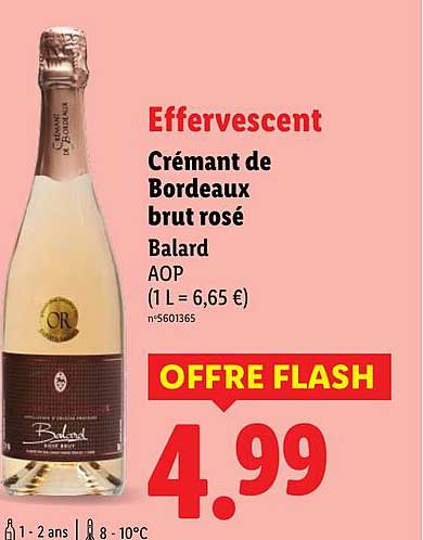 Effervescent Crémant de Bordeaux brut rosé Balard AOP