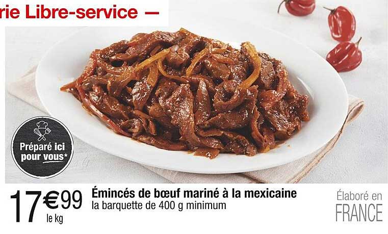Émincés de bœuf mariné à la mexicaine