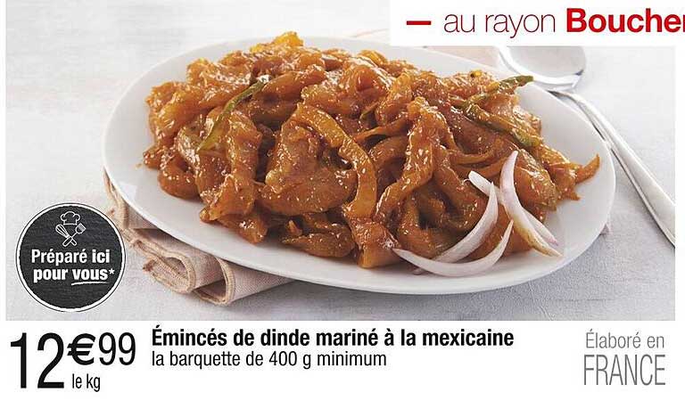 Émincés de dinde mariné à la mexicaine