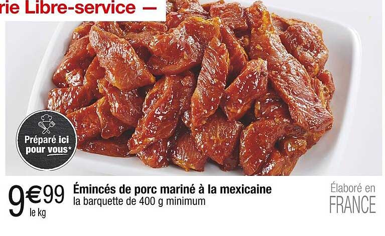 Émincés de porc mariné à la mexicaine
