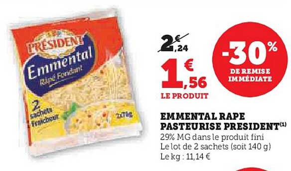 EMMENTAL RAPE PASTEURISE PRESIDENT