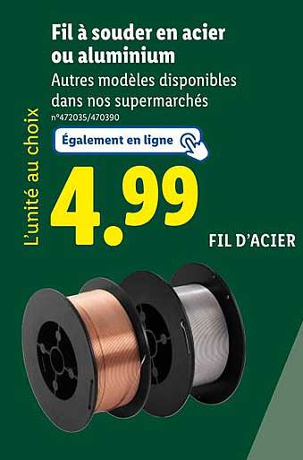 Fil à souder en acier ou aluminium