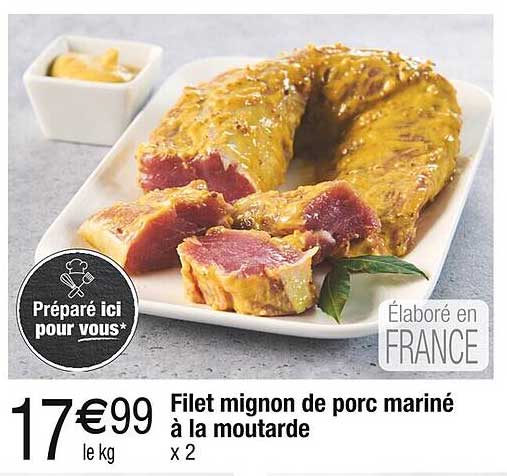 Filet mignon de porc mariné à la moutarde x 2