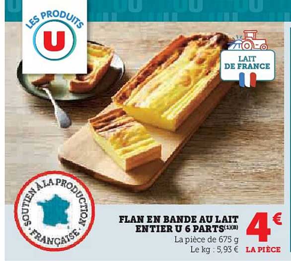 FLAN EN BANDE AU LAIT ENTIERS U 6 PARTS