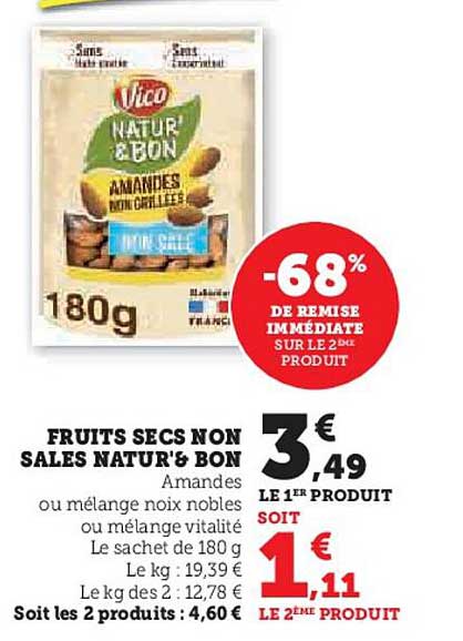 FRUITS SECS NON SALES NATUR'S BON
