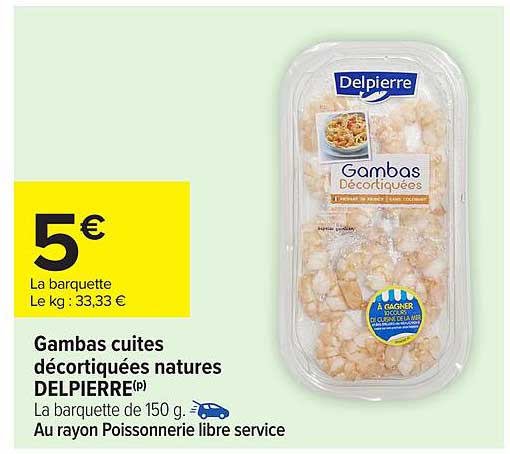 Gambas cuites décortiquées natures DELPIERRE