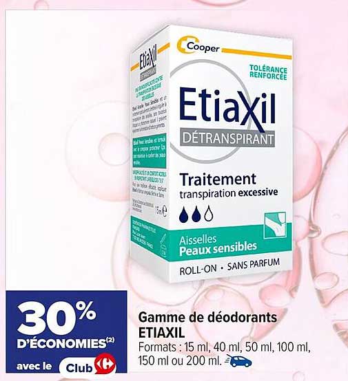 Gamme de déodorants ETIAXIL