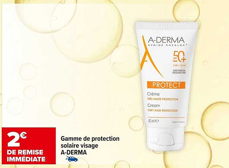 Gamme de protection solaire visage A-DERMA