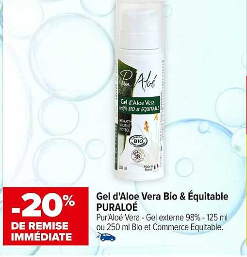 Gel d'Aloe Vera Bio & Équitable PURALOÉ