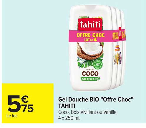 Gel Douche BIO "Offre Choc" TAHITI