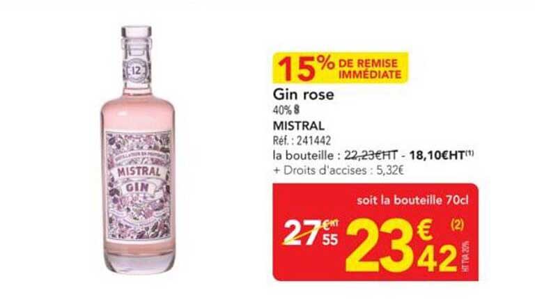 Gin rose 40% 8 MISTRAL