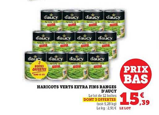 HARICOTS VERTS EXTRA FINS RANGES D'AUCY