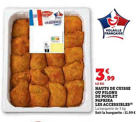 HAUTS DE CUISSE OU PILONS DE POULET PAPRIKA