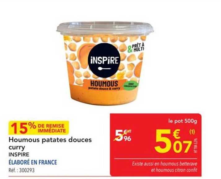 Houmous patates douces curry