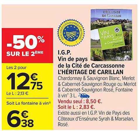 I.G.P. Vin de pays de la Cité de Carcassonne L'HÉRITAGE DE CARILLAN