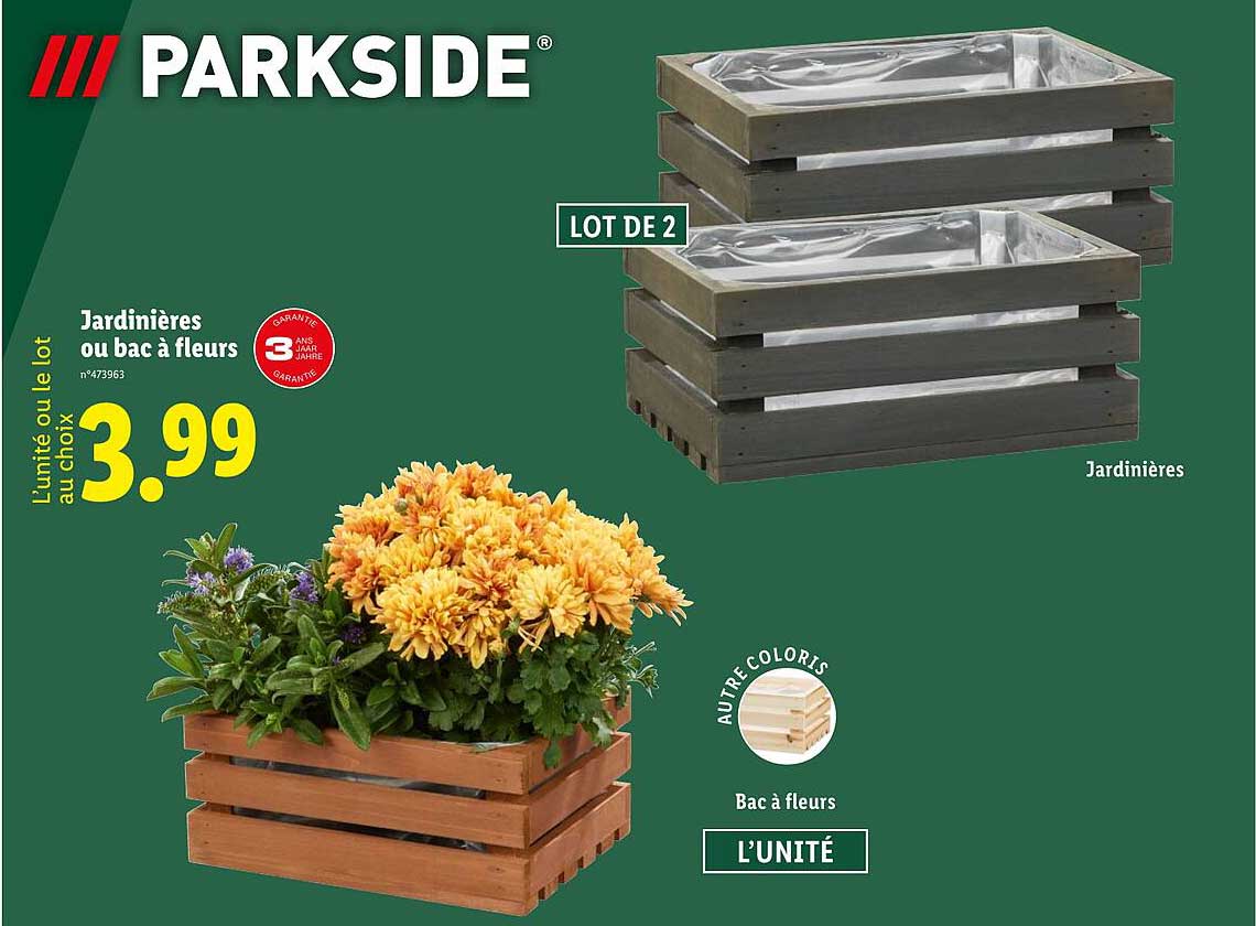 Jardinières ou bac à fleurs au choix