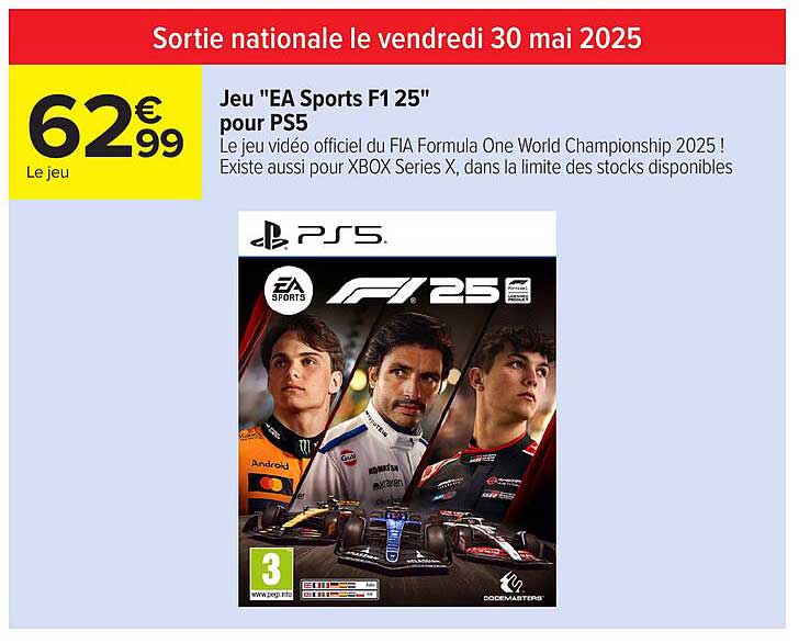 Jeu "EA Sports F1 25" pour PS5