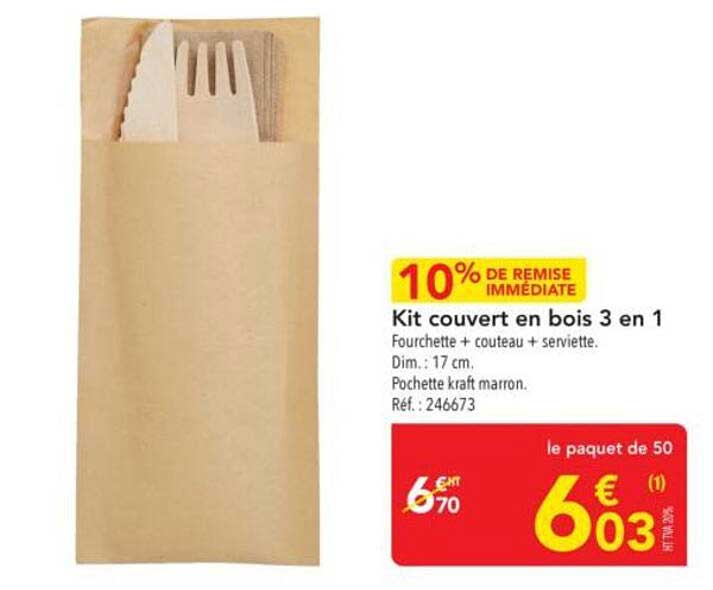 Kit couvert en bois 3 en 1