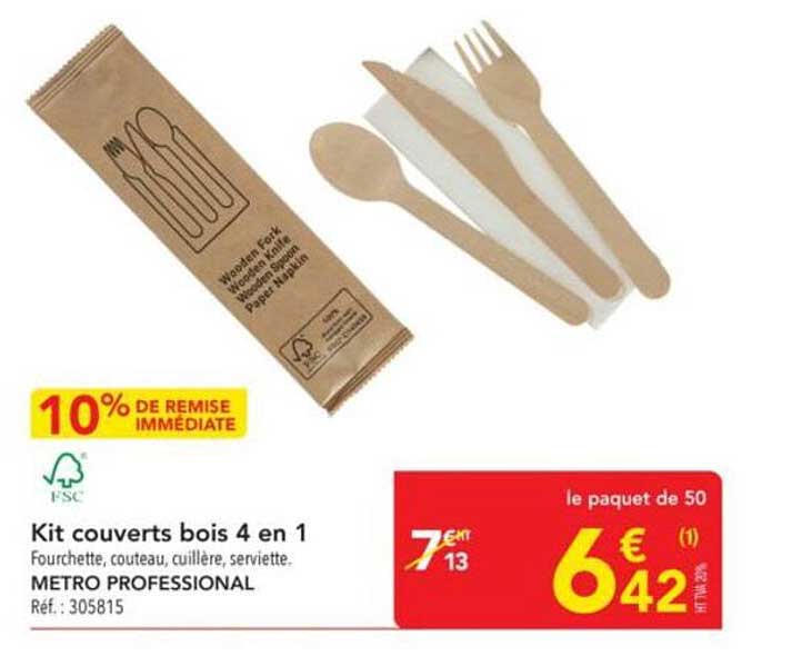 Kit couverts bois 4 en 1