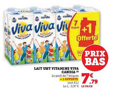 LAIT UHT VITAMINE VIVA CANDIA
