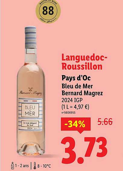 Languedoc-Roussillon - Pays d’Oc Bleu de Mer Bernard Magrez 2024 IGP