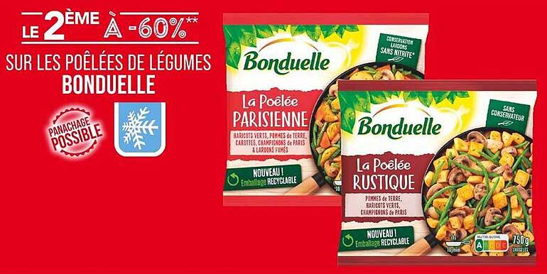 LE 2ème À -60% SUR LES POÊLÉES DE LÉGUMES BONDUELLE