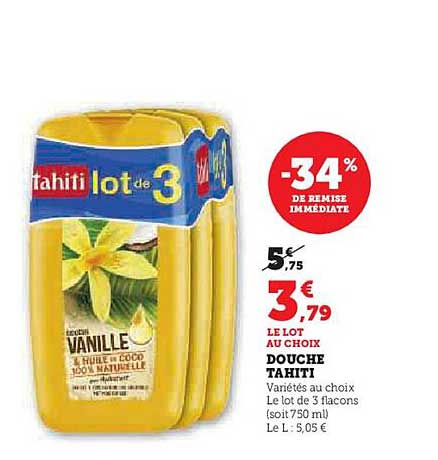 LE LOT AU CHOIX DOUCHE TAHITI