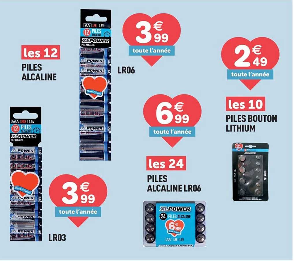 LES 12 PILES ALCALINE