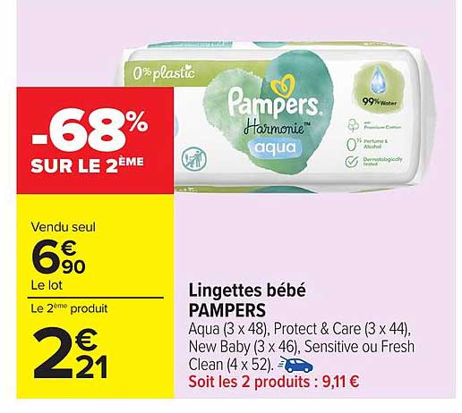 Lingettes bébé PAMPERS