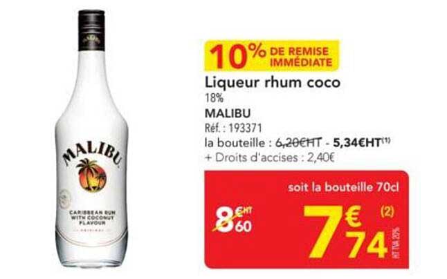 Liqueur rhum coco 18% MALIBU
