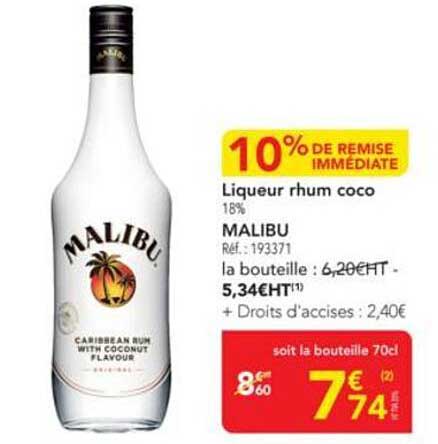 Liqueur rhum coco 18% MALIBU