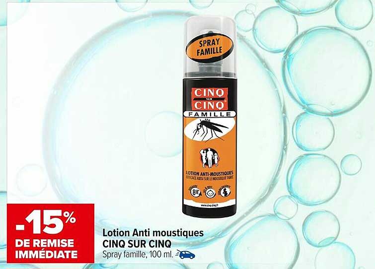 Lotion Anti moustiques CINQ SUR CINQ