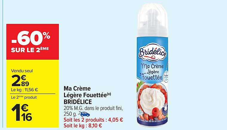 Ma Crème Légère Fouettée BRIDÉLICE