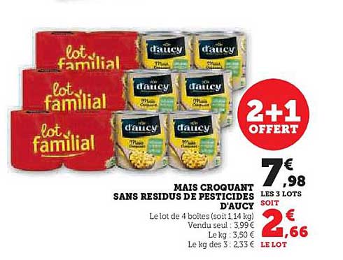 MAIS CROQUANT SANS RESIDUS DE PESTICIDES D'AUCY