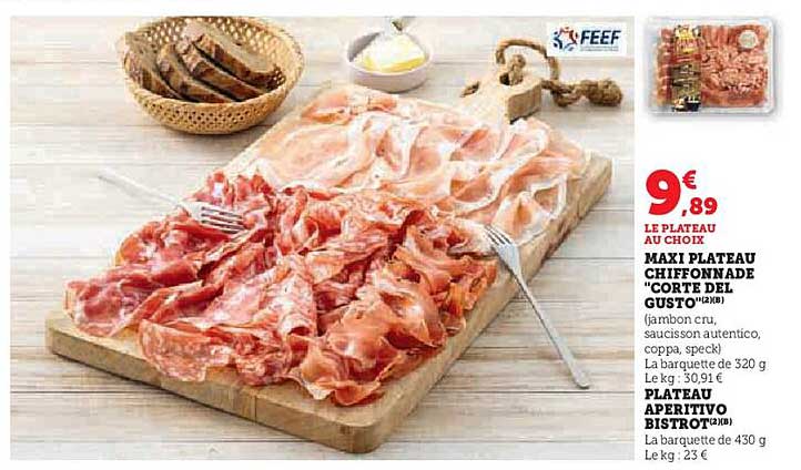 MAXI PLATEAU CHIFFONNÉ "CORTE DEL GUSTO"