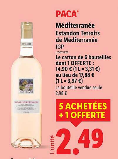 Méditerranée Estandon Terroirs de Méditerranée IGP
