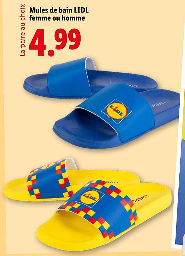 Mules de bain LIDL femme ou homme