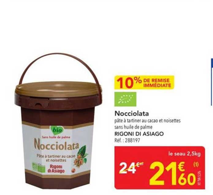 Nocciolata pâte à tartiner au cacao et noisettes sans huile de palme