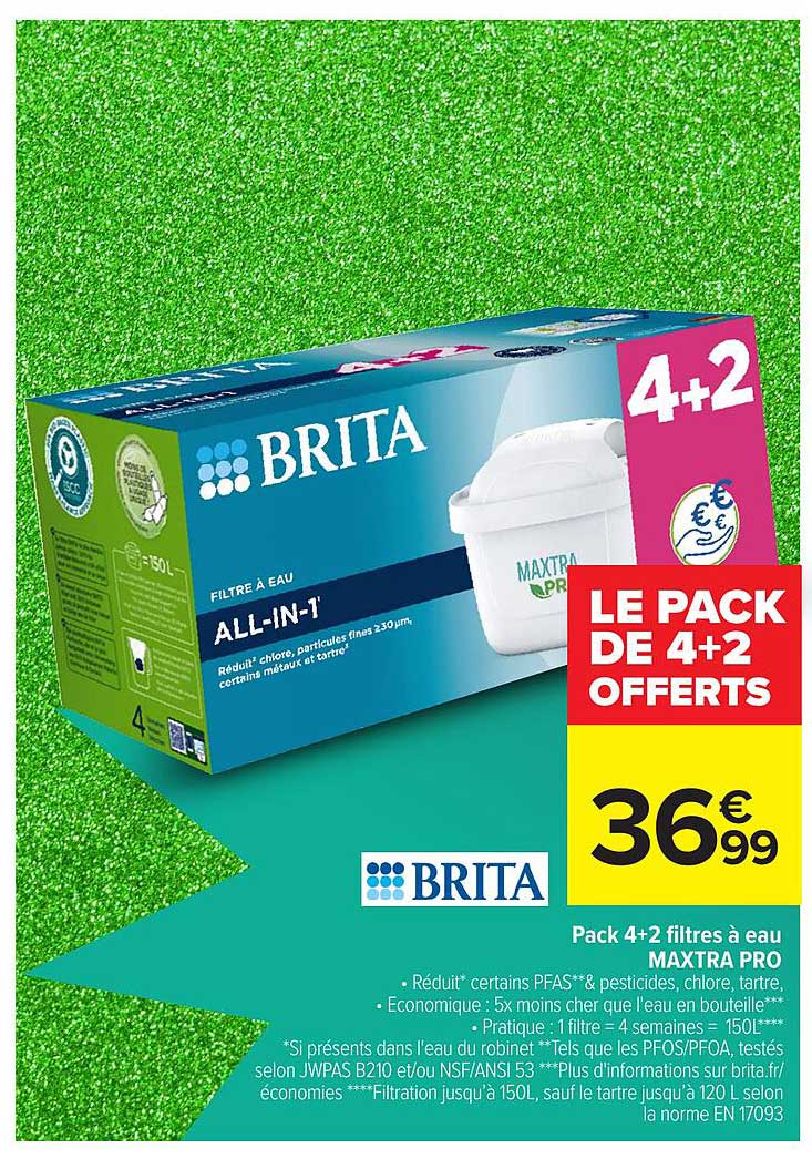 Pack 4+2 filtres à eau MAXTRA PRO