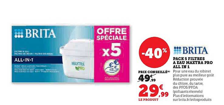 PACK 5 FILTRES A EAU MAXTRA PRO ALL IN 1