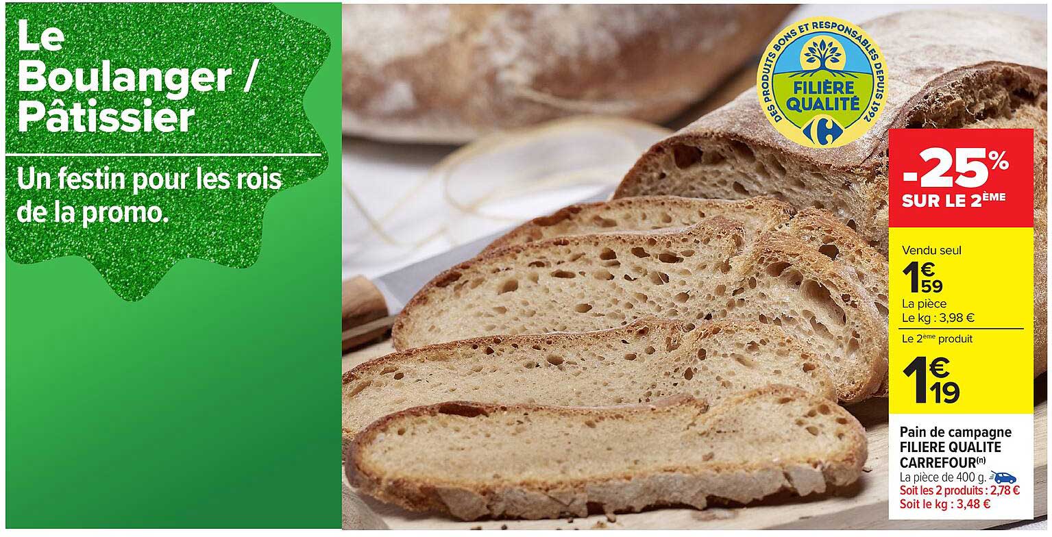 Pain de campagne FILIÈRE QUALITÉ CARREFOUR
