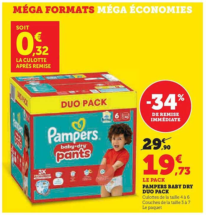 PAMPERS BABY DRY DUO PACK