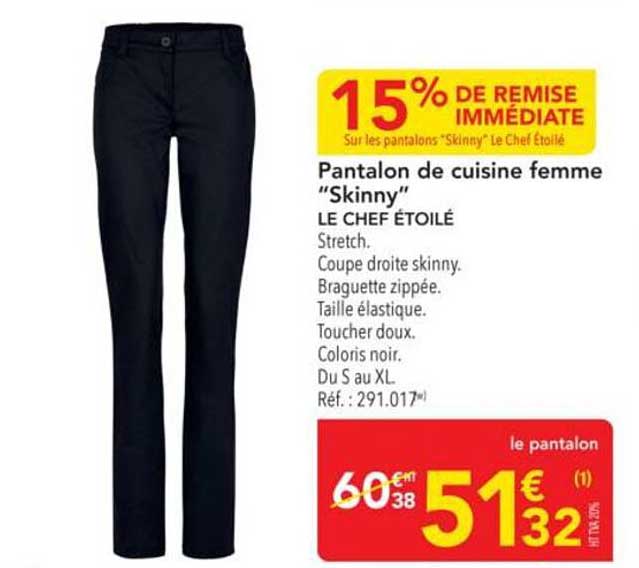Pantalon de cuisine femme "Skinny"