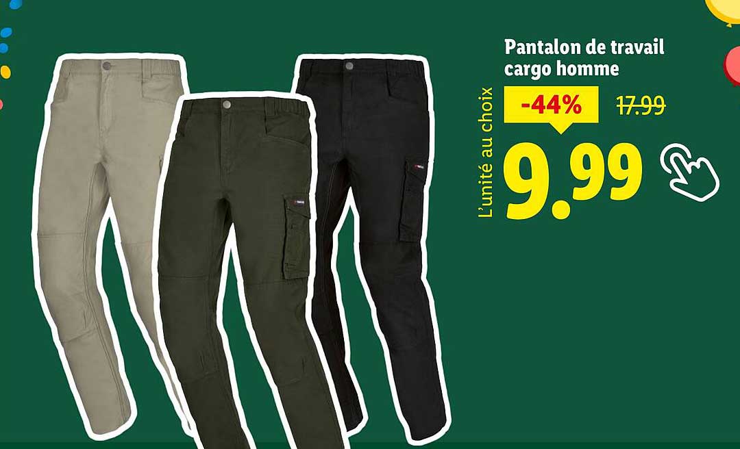 Pantalon de travail cargo homme
