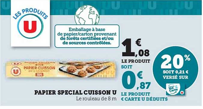 PAPIER SPECIAL CUISSON U