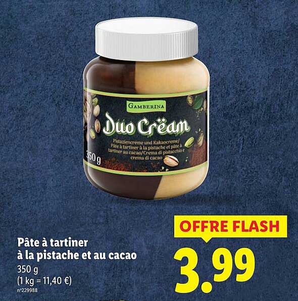 Pâte à tartiner à la pistache et au cacao