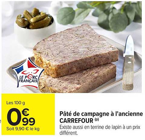 Pâté de campagne à l'ancienne CARREFOUR